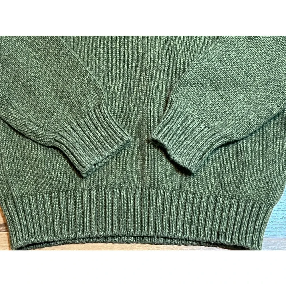 Carter's Quarter Zip Sweater Toddler 3T Olive Green Bear Logo Cotton Winter